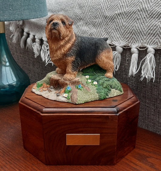 Norfolk Terrier Dog Wooden Cremation Urn For Ashes