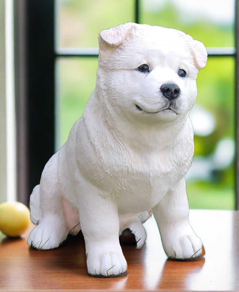 White Akita puppy sculpture