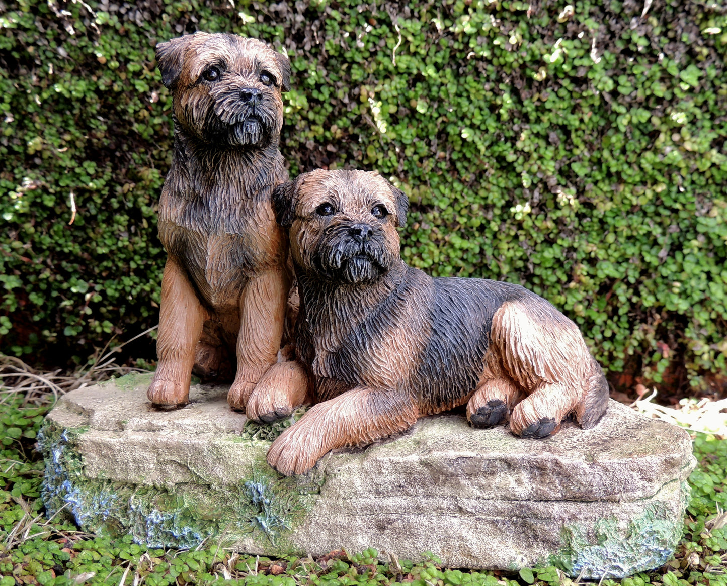 Sculpture of border terriers
