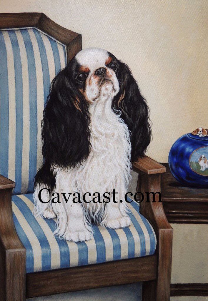 Painting of an English toy spaniel by A J Turner ETSCA