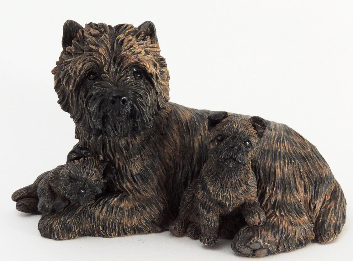 cairn terrier sculpture with puppies