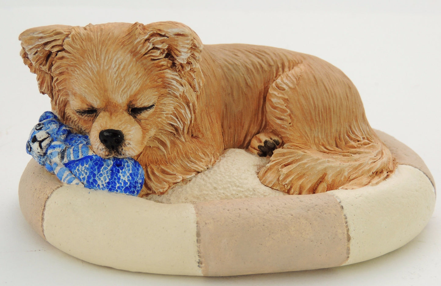 Sleepy Longcoated Chihuahua Figurine