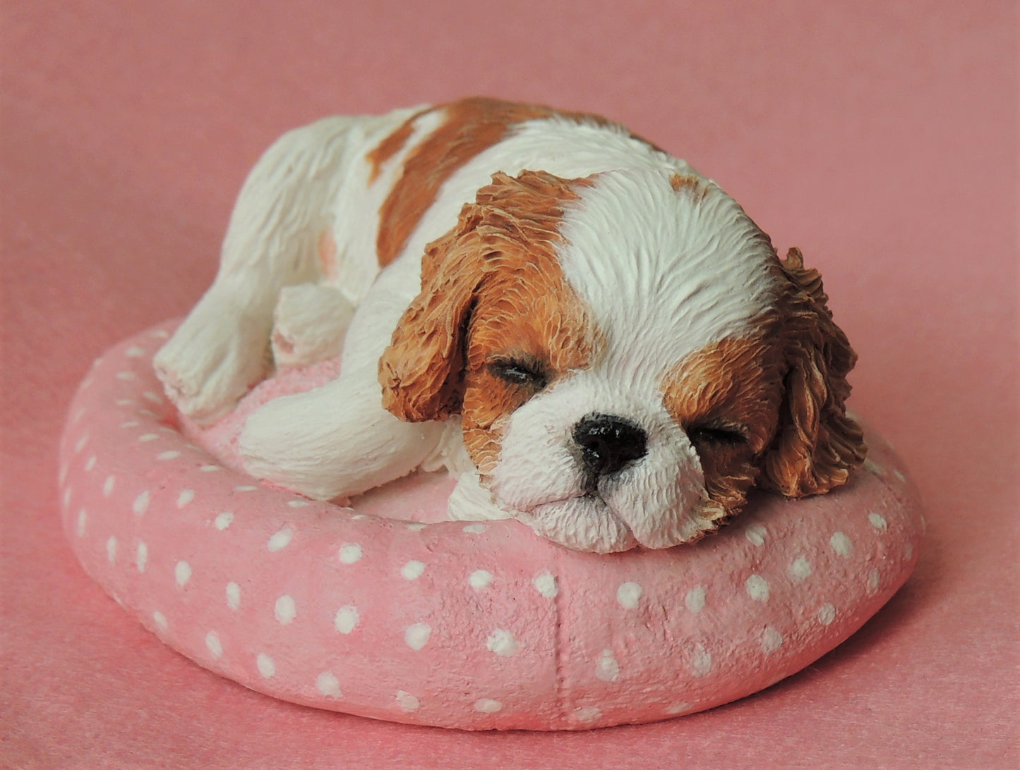 Sleepy Cavalier King Charles Spaniel puppy Figurine