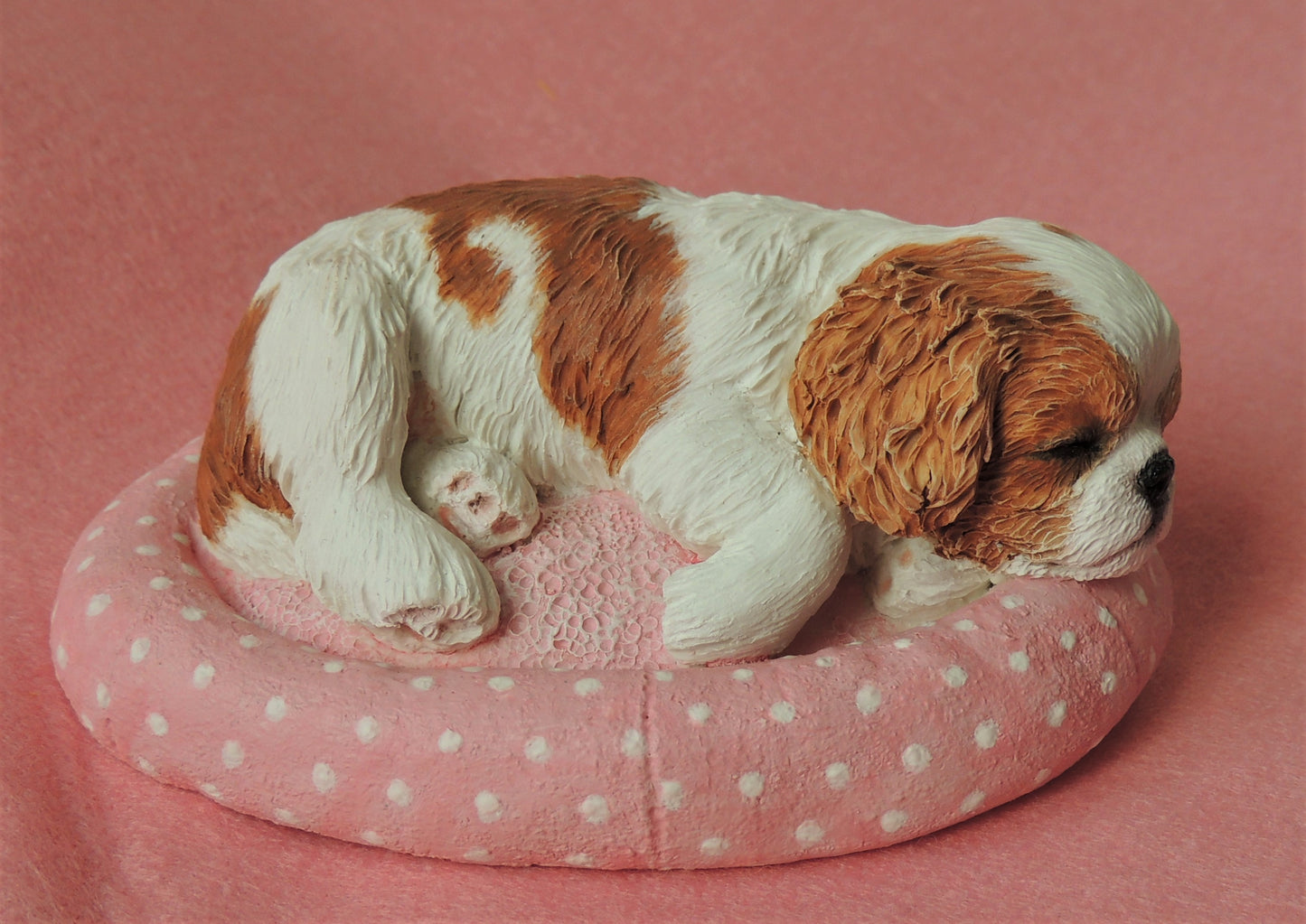 Sleepy Cavalier King Charles Spaniel puppy Figurine