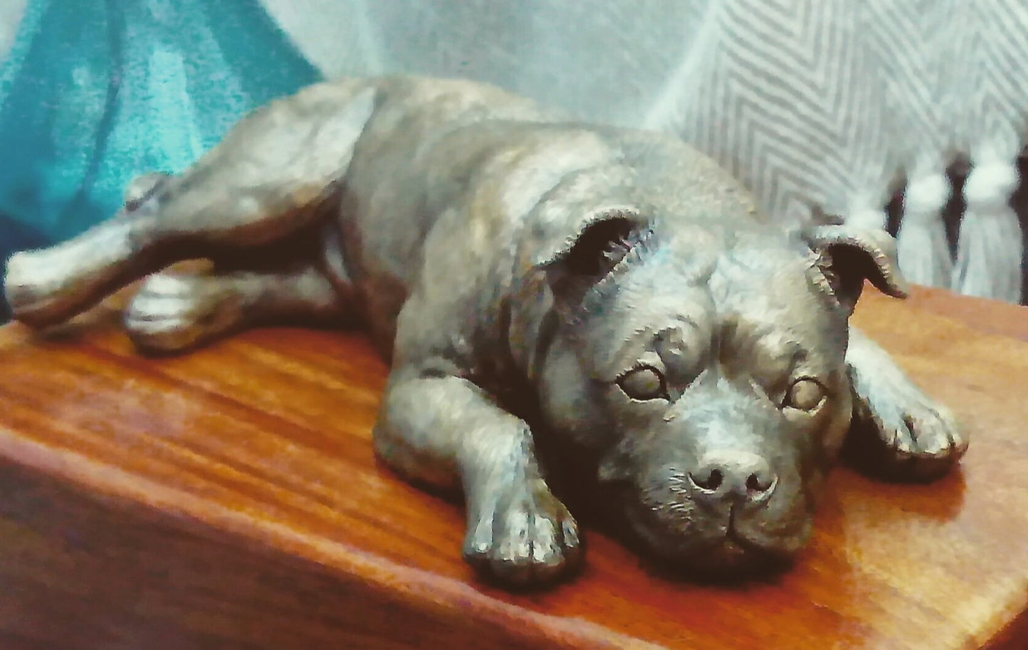 Staffordshire Bull Terrier Wooden Cremation Urn For Ashes