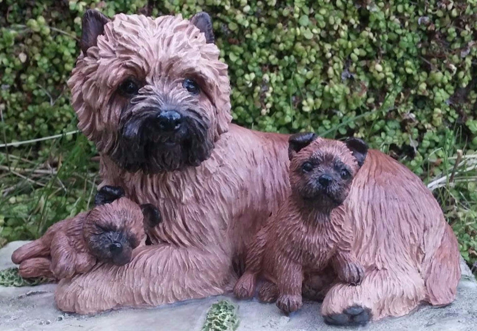 Cairn Terrier With Puppies Figurine